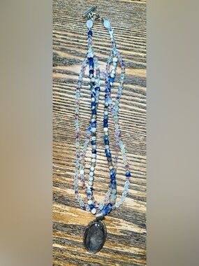 Handmade Multi Gemstone Beaded Pendant - NEW